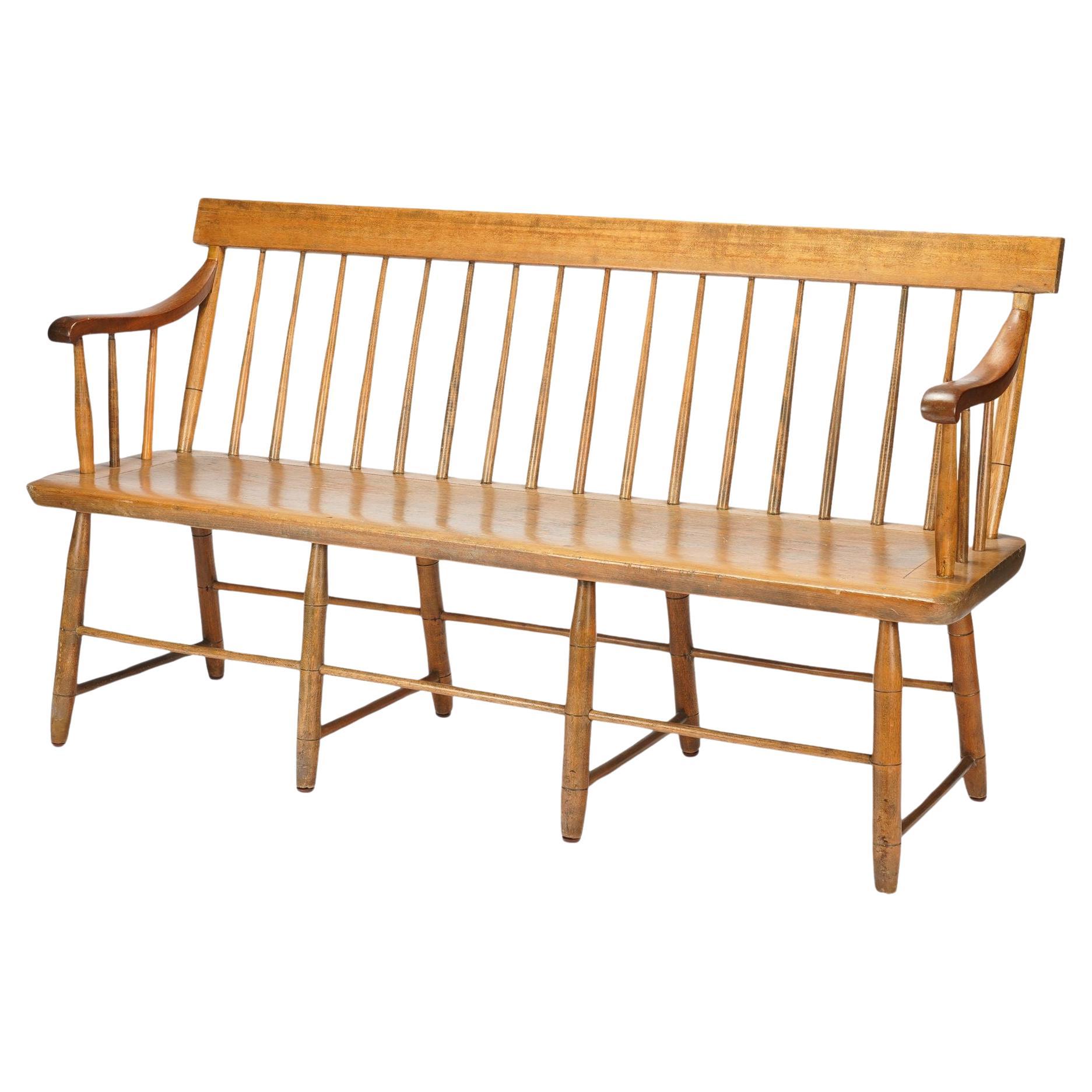 American Windsor bench, c. 1830 For Sale