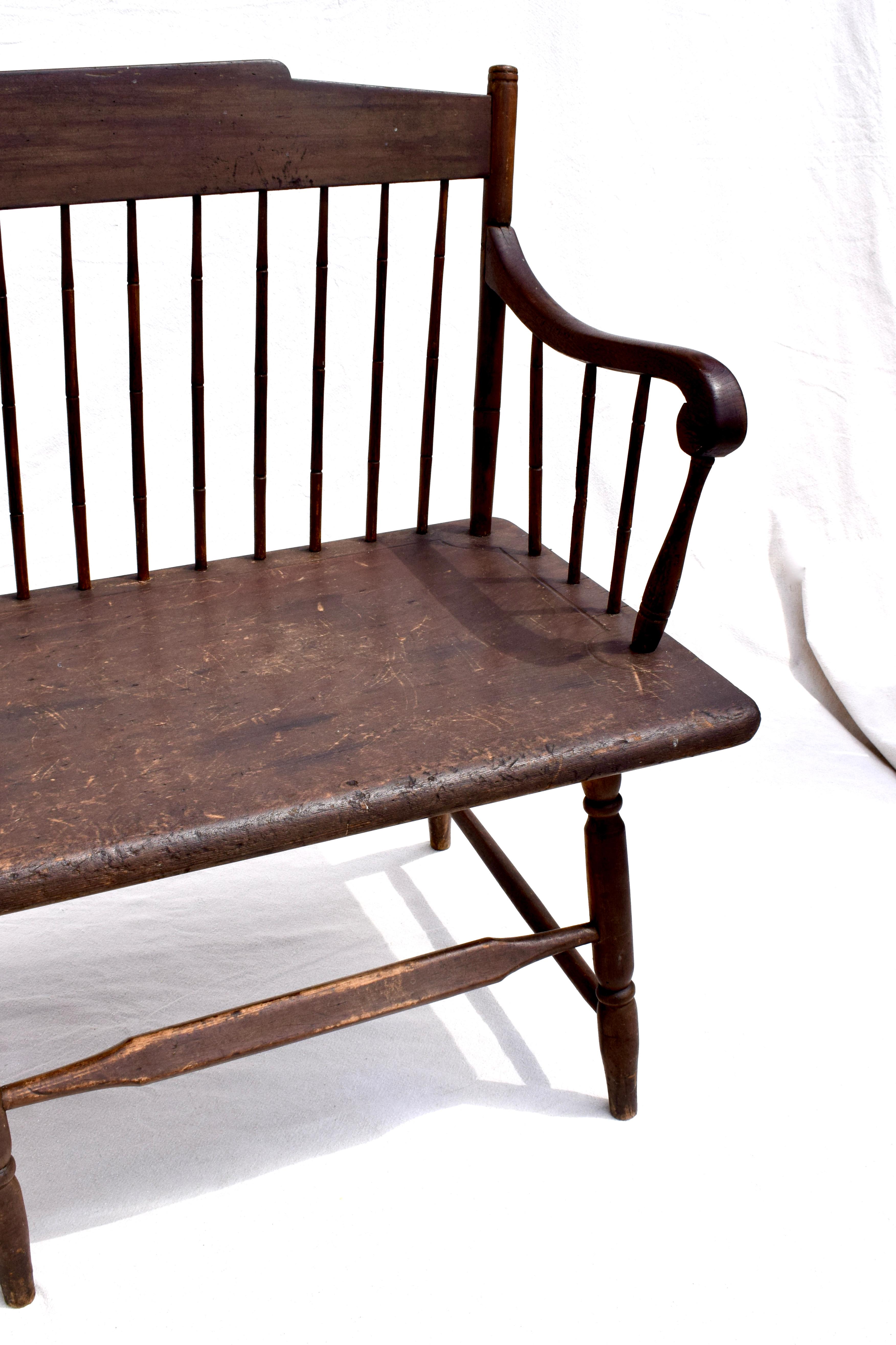 American Windsor Bench Early 19th C. 3