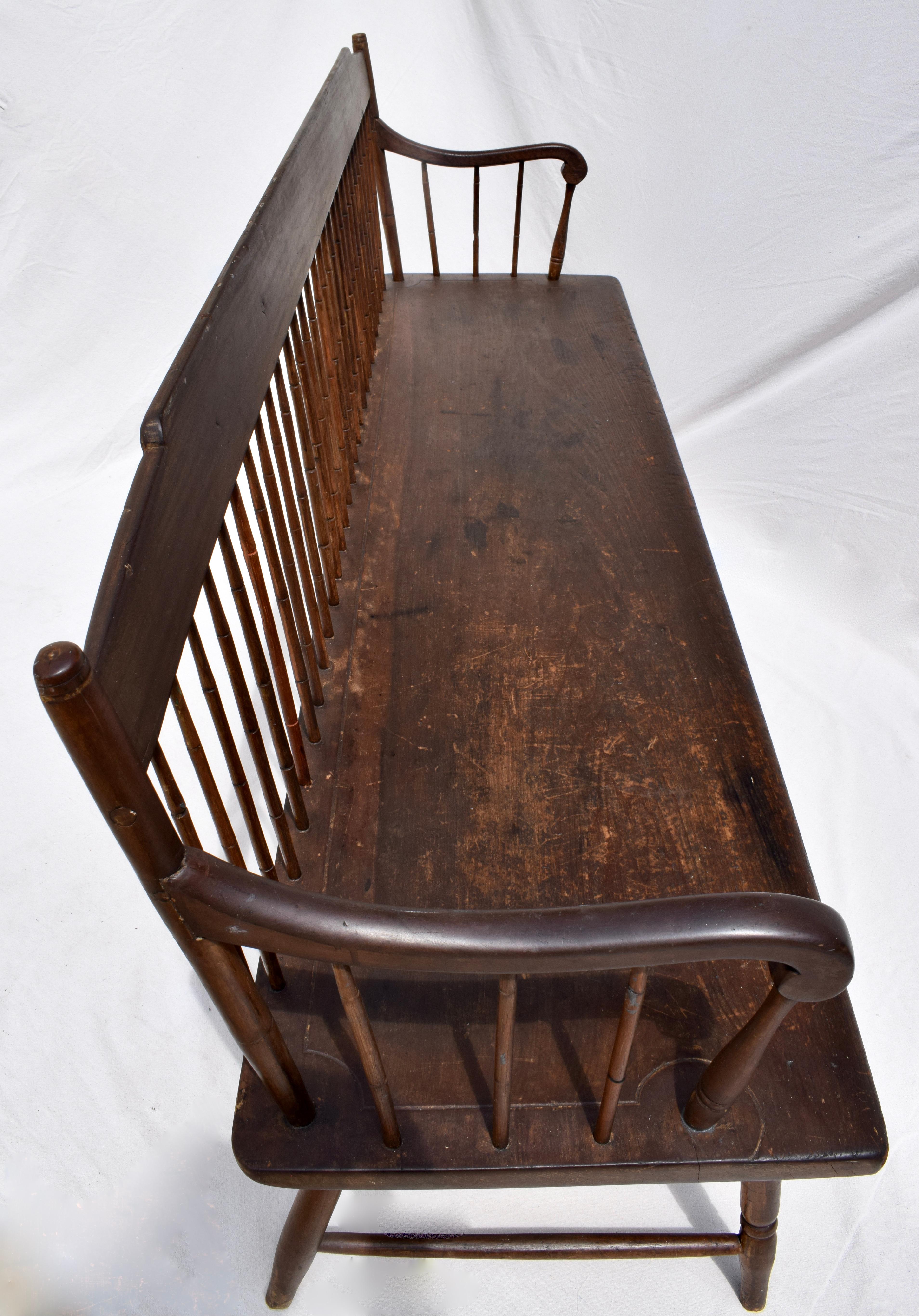 American Windsor Bench Early 19th C. 4