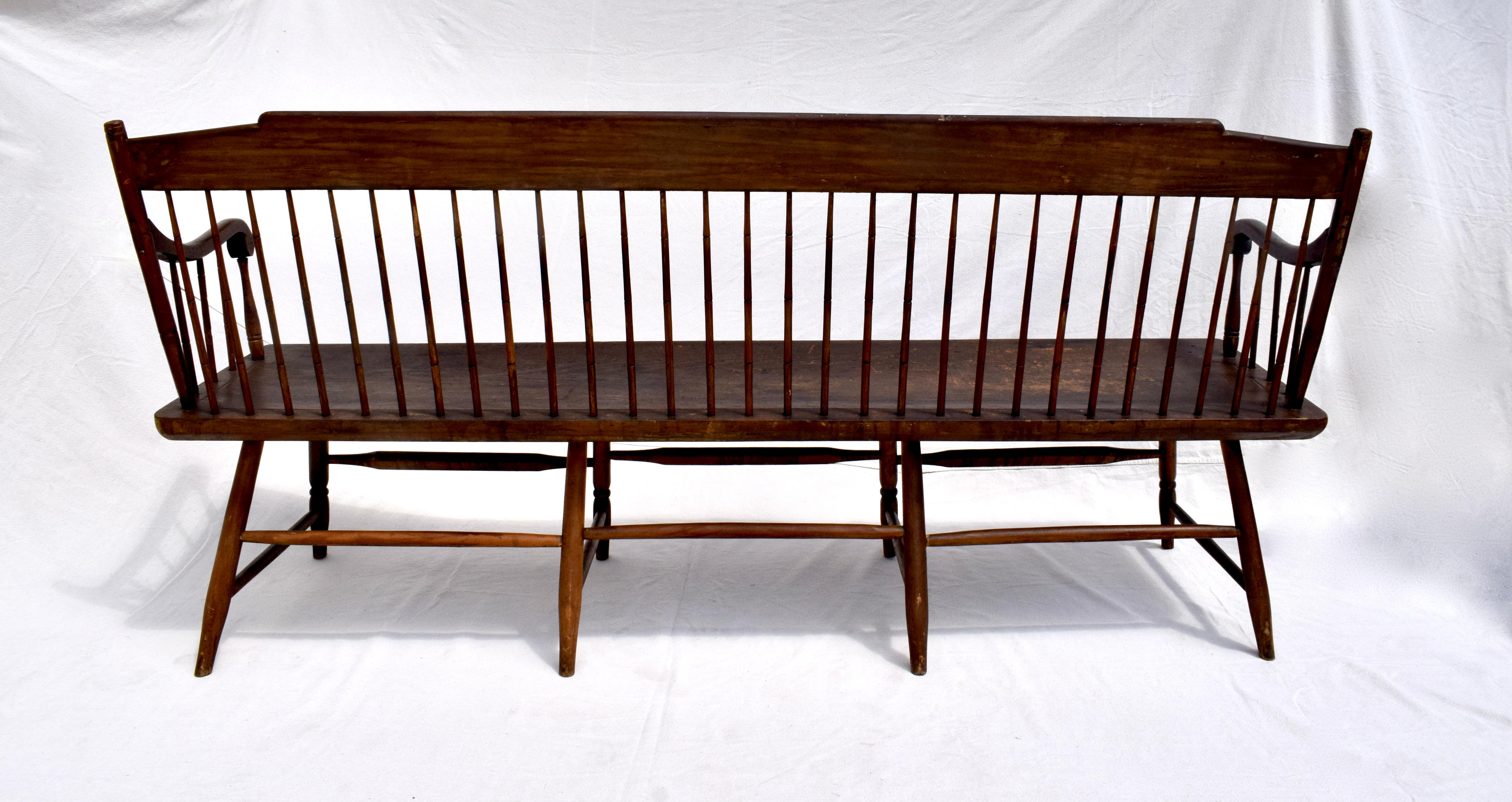 19th Century American Windsor Bench Early 19th C.