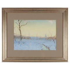 American winter landscape by F. Hennek, c. 1900