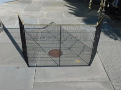 American Wire and Brass Folding Fire Place Screen with Acorn Finials, C. 1790