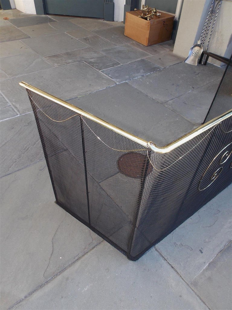 American Wire Decorative Scrolled Brass and Swag Folding Nursery Screen