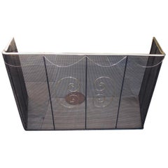 American Wire Decorative Scrolled Brass and Swag Folding Nursery Screen C. 1790
