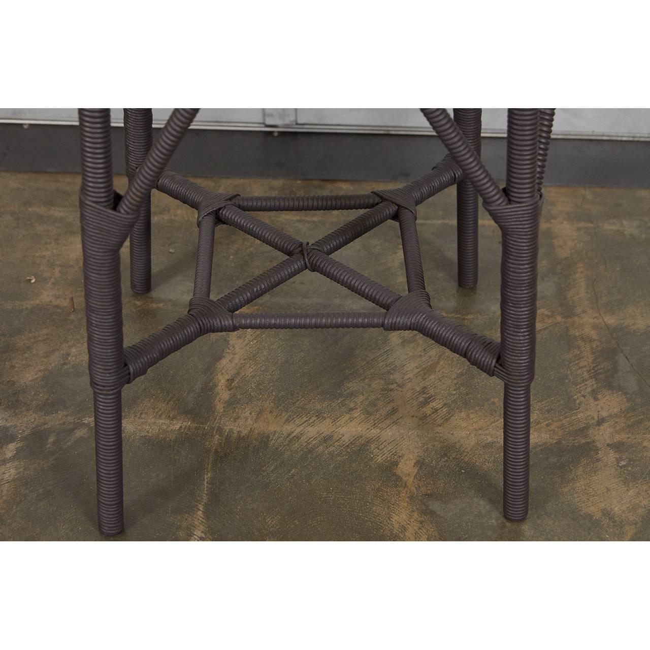 Mid-20th Century American Wood and Wicker Table For Sale