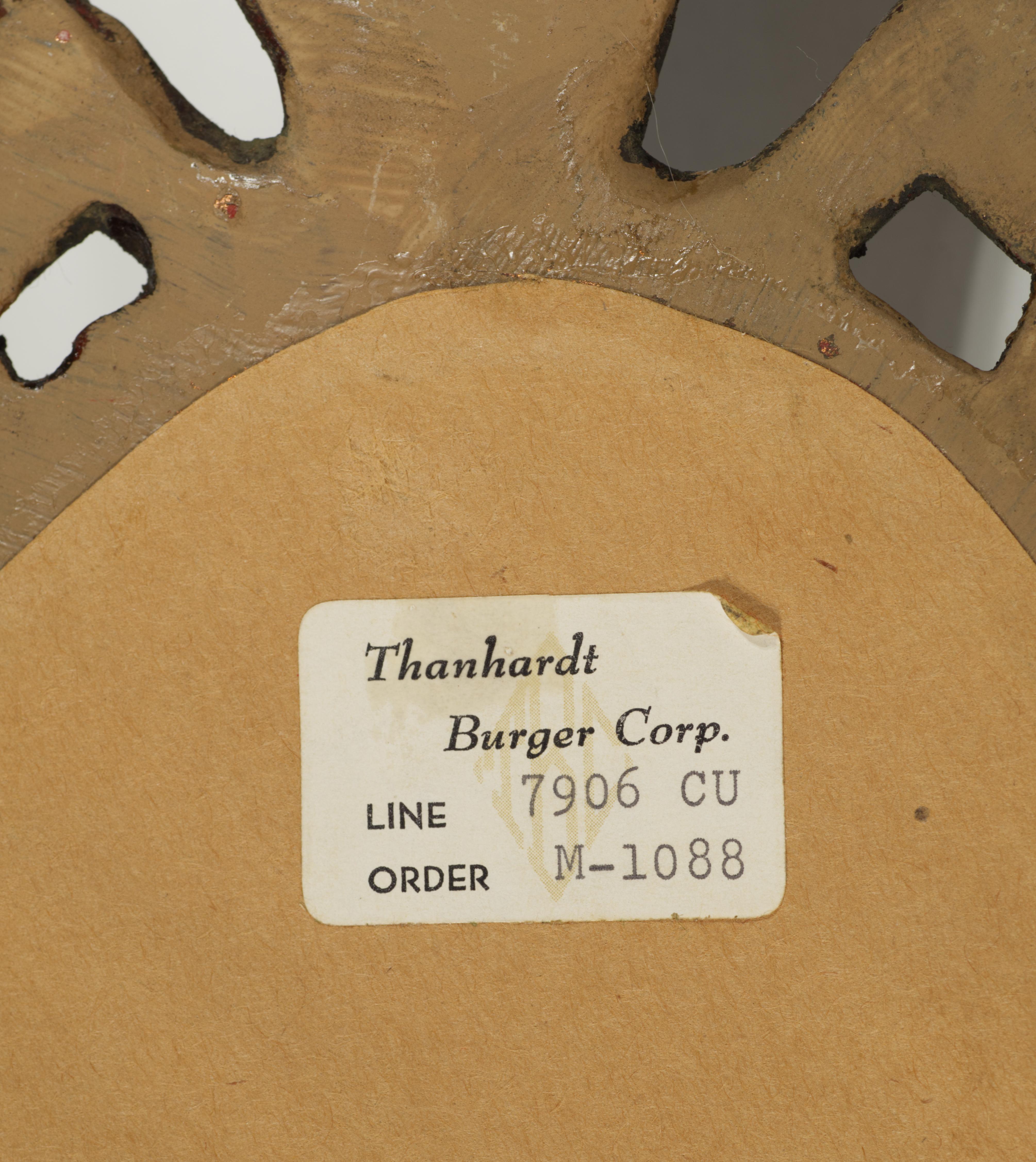 American Wood & Gesso Gilt Wall Mirror by Thanhardt Burger, 1940s For Sale 2