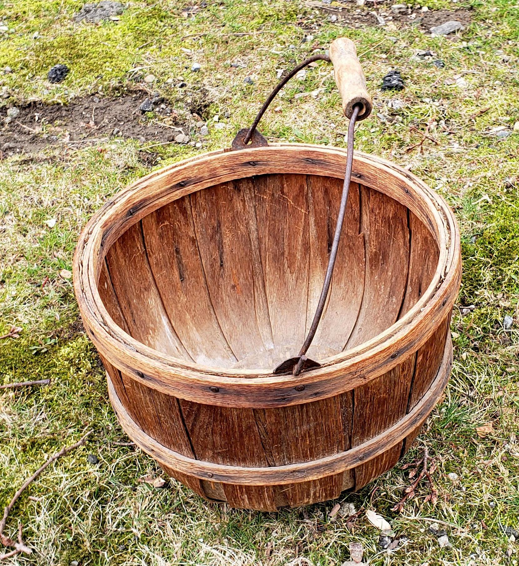 wooden slat basket