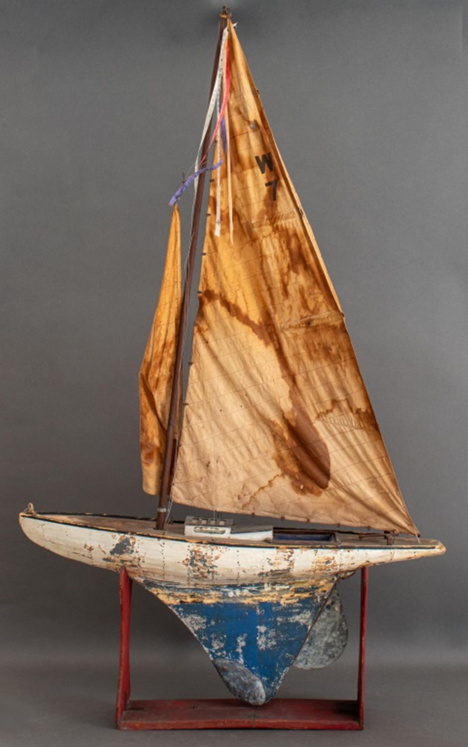 American Wooden Boat Model, 20th C For Sale 3