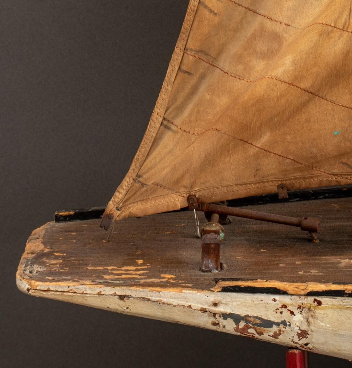 Polychromed American Wooden Boat Model, 20th C For Sale
