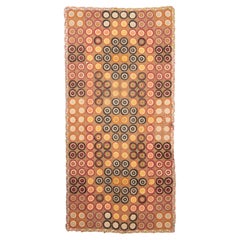 Antique American Wool Applique Penny Rug, Late 19th / Early 20th C