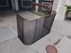 American Wrought Iron and Brass Rail Nursery Fire Place Fender, NY, Circa 1810