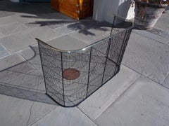 American Wrought Iron and Brass Rail Nursery Fire Place Screen, NY, Circa 1810