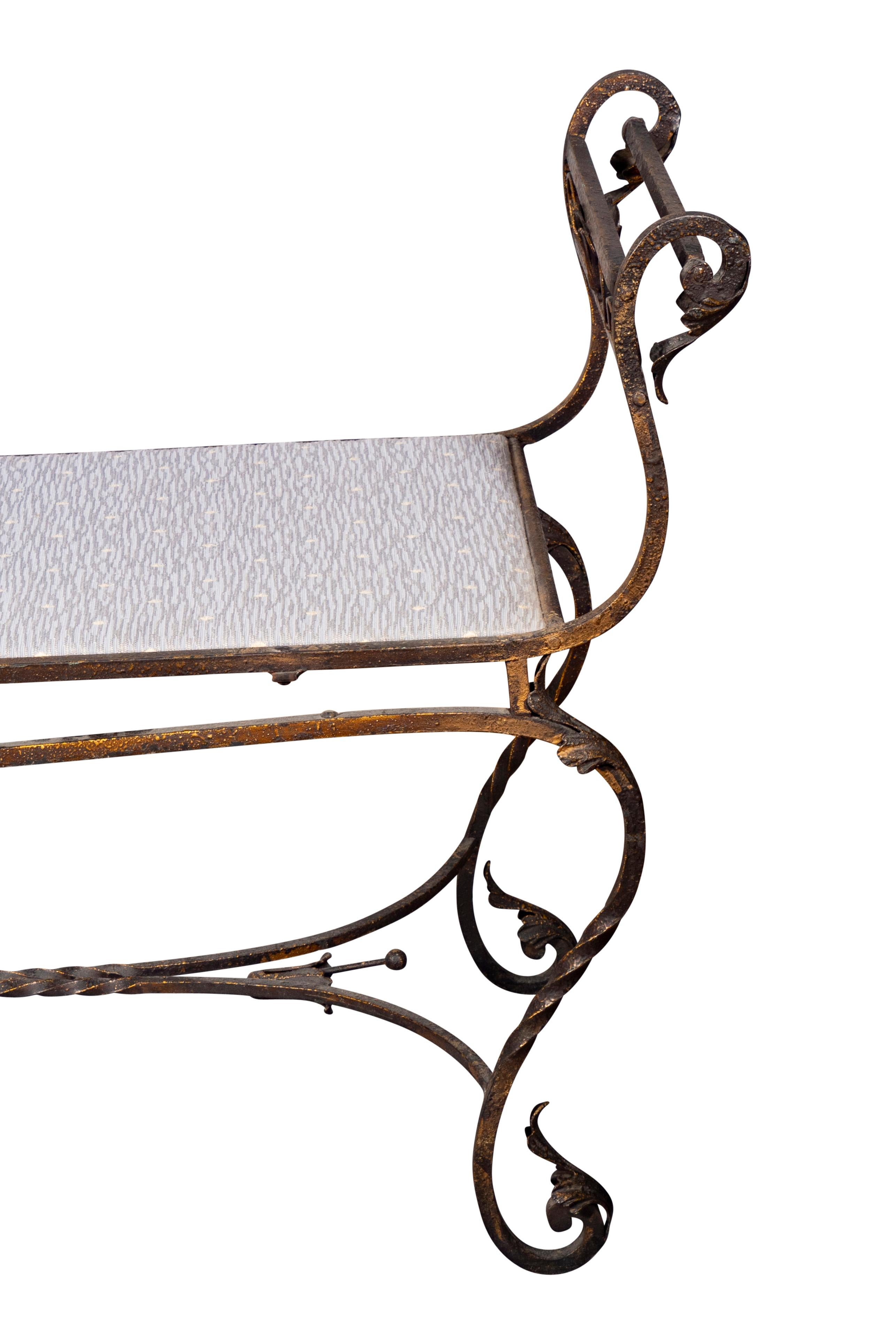 American Wrought Iron Bench For Sale 4