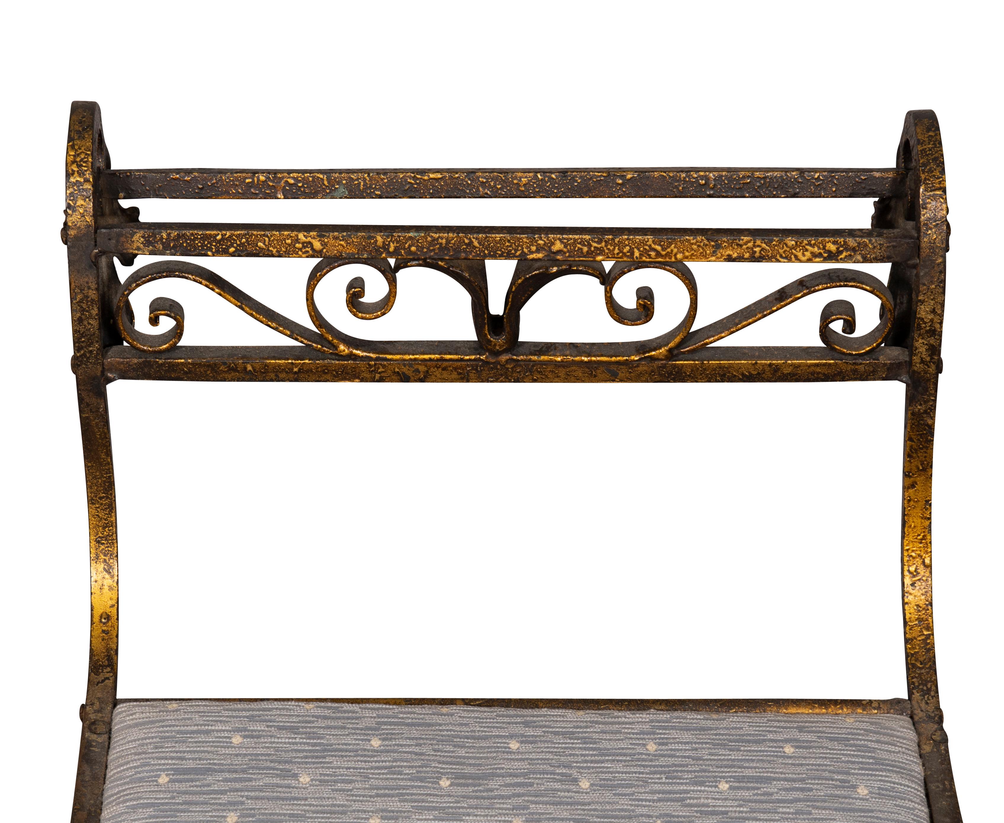 American Wrought Iron Bench For Sale 5