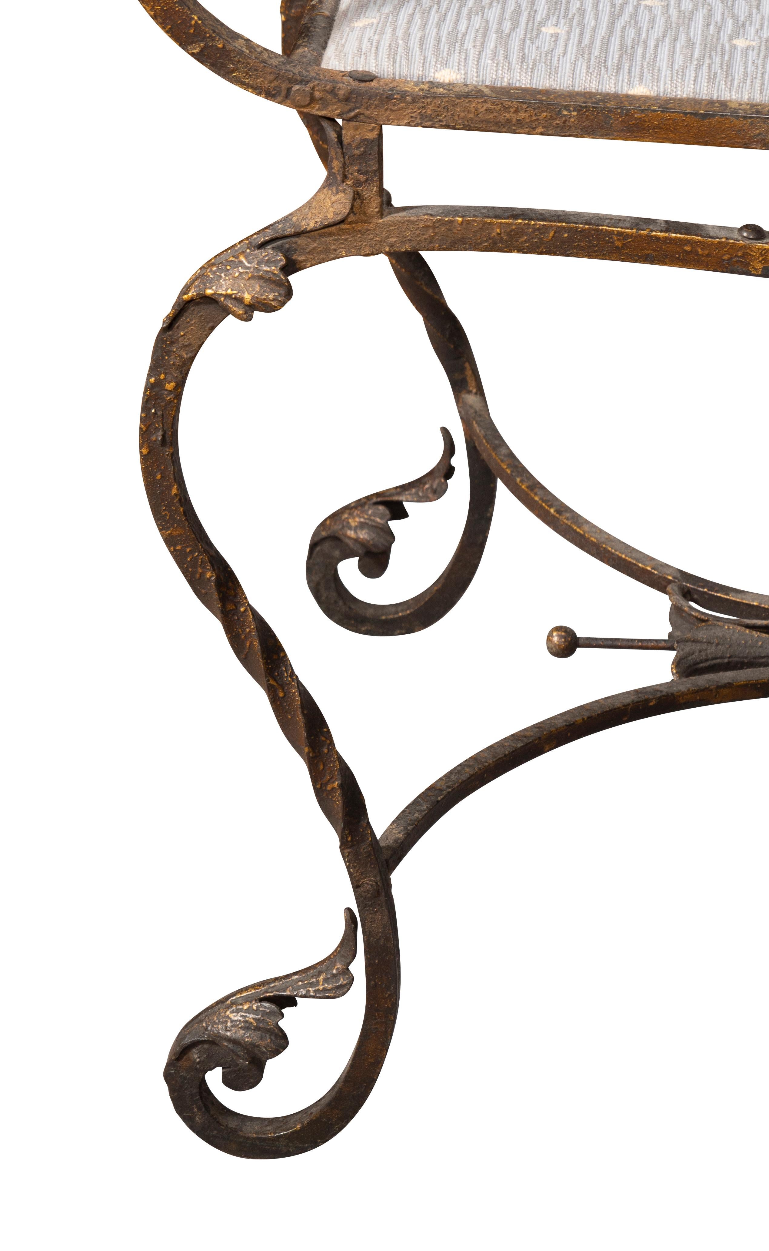 American Wrought Iron Bench For Sale 7