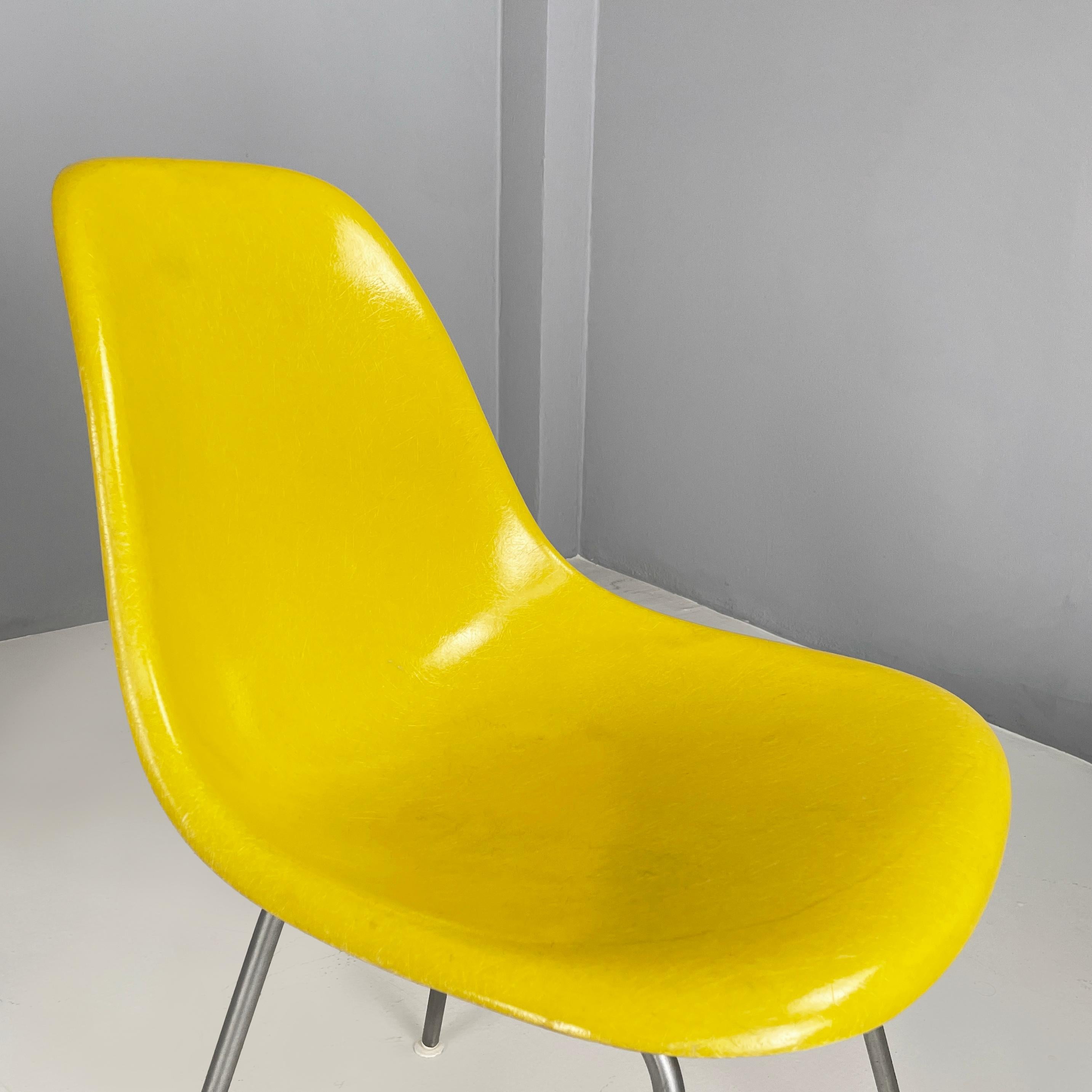Late 20th Century American Yellow Shell Chairs by Charles and Ray Eames for Herman Miller, 1970s For Sale