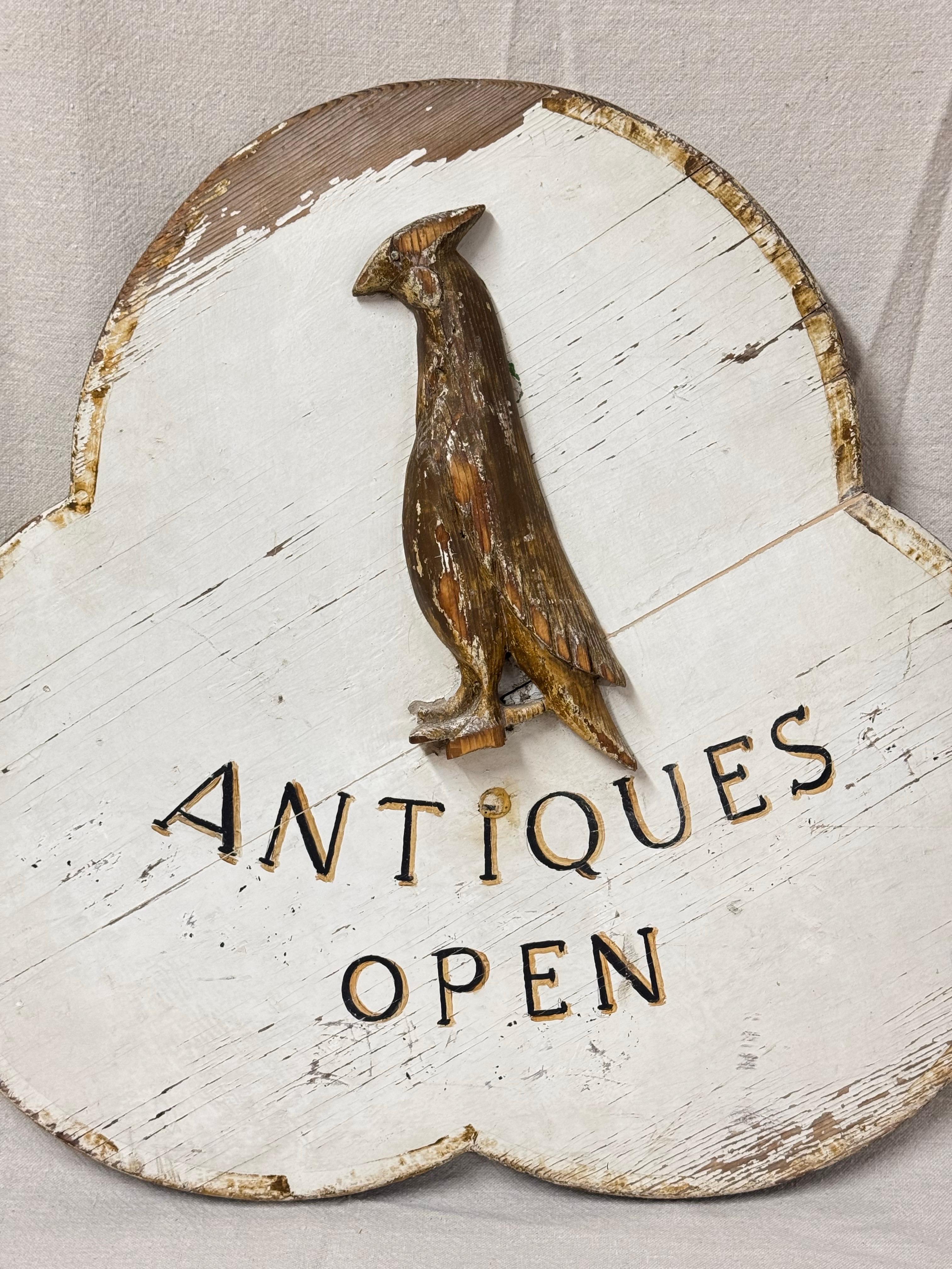 Insegna di legno intagliata a mano del negozio di antiquariato Americana in vendita 4