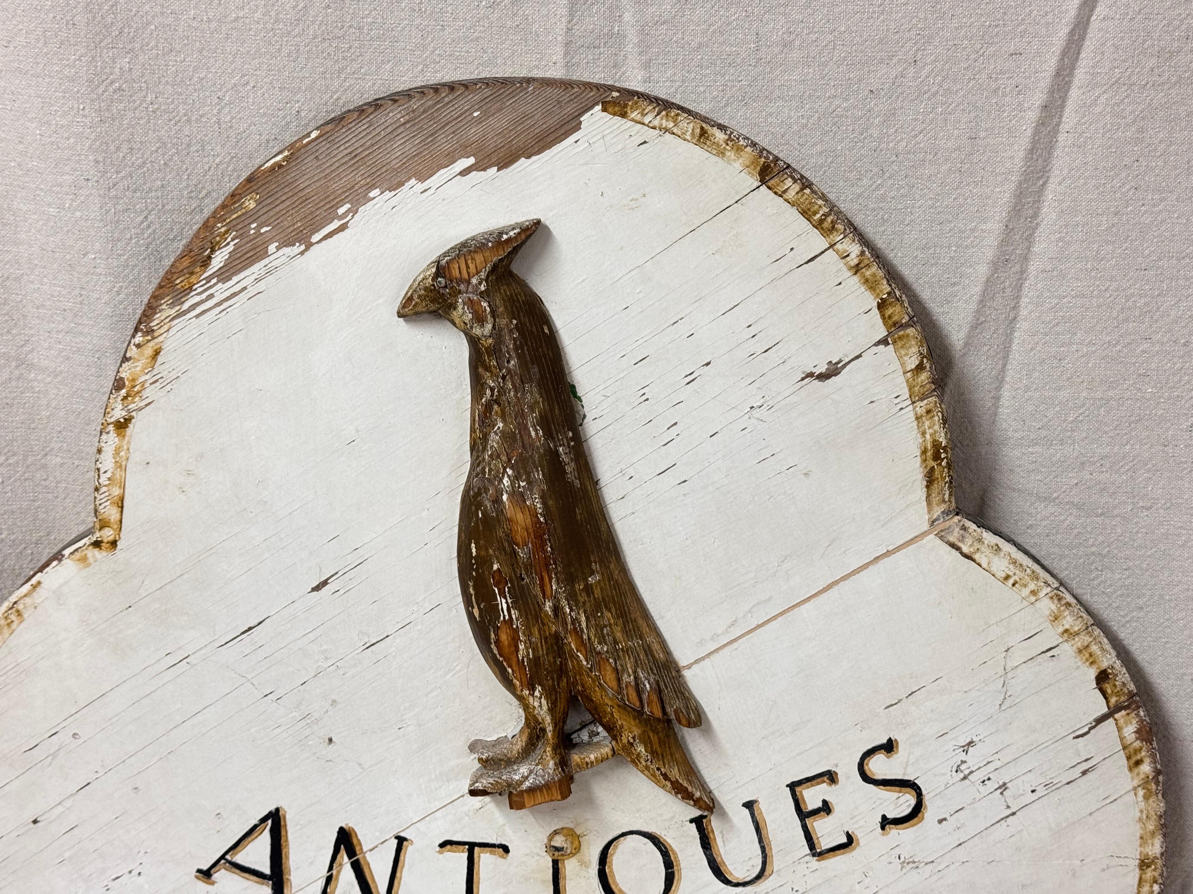 Legno Insegna di legno intagliata a mano del negozio di antiquariato Americana in vendita
