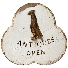 Americana Antique Store Hand Carved Wooden Sign