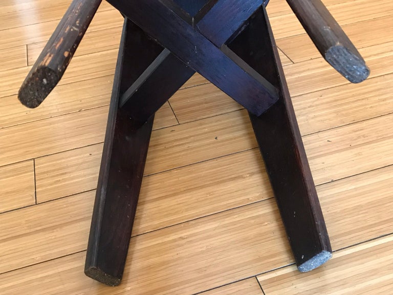 Americana Arts And Crafts Wood Stool For Sale At 1stdibs