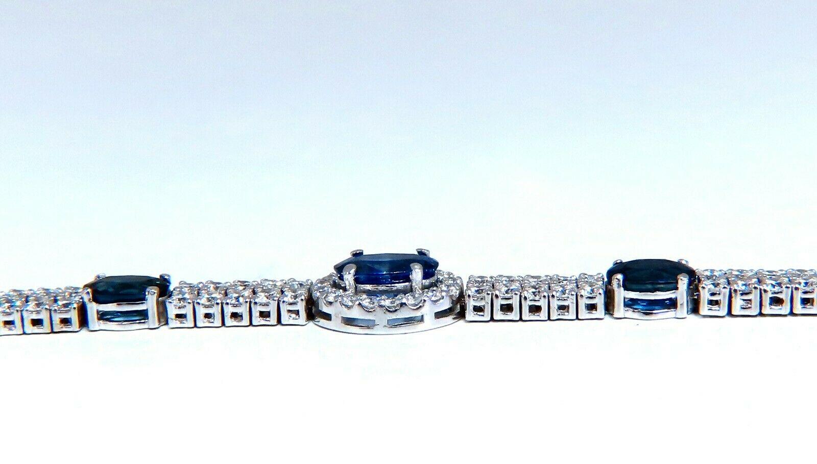 Uncut Americana Double Stranded Natural Sapphire Diamonds Bracelet 14 Karat For Sale