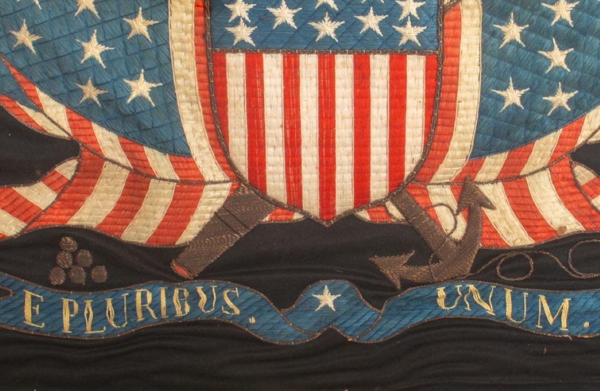 American Colonial Americana Folk Art E Pluribus Unum Needlework