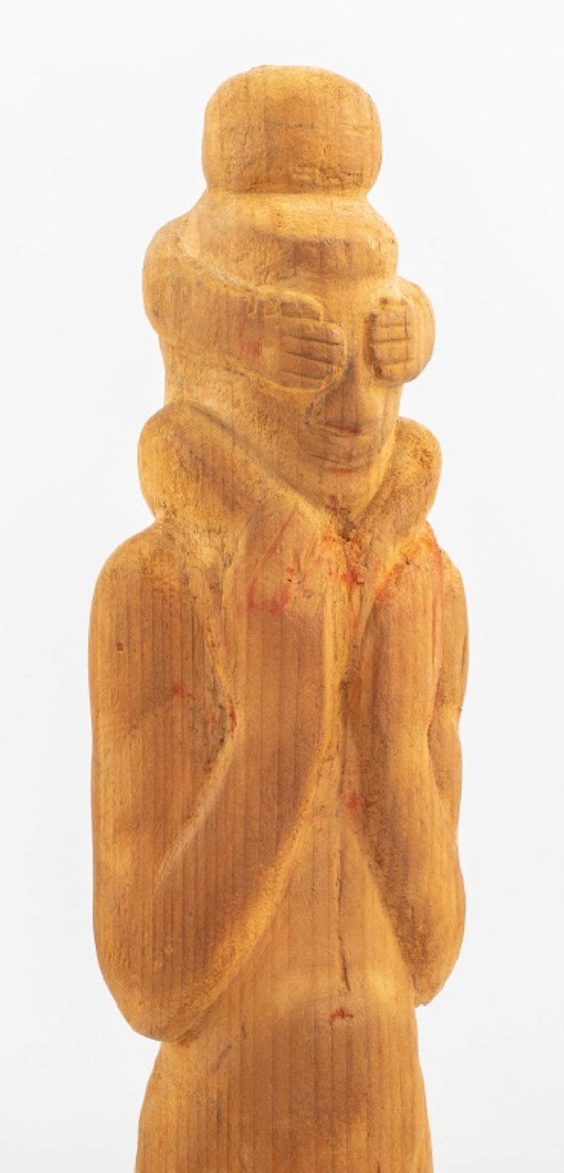 Sculpture en bois d'un homme nu - Art populaire américain en vente 2