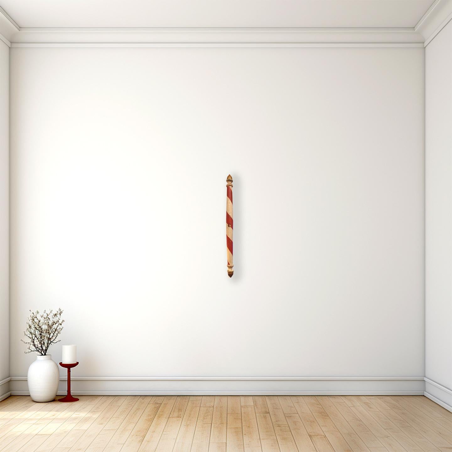 Americana Folk Art Painted Pennsylvania Barber’s Pole

Anonymous
Pennsylvania; mid-to-late 19th century
Polychrome wood, iron

Approximate size: 32.5 (h) x 2.75 (w) x 11.25 (d)

This painted Pennsylvania barber's pole, dating from the early to