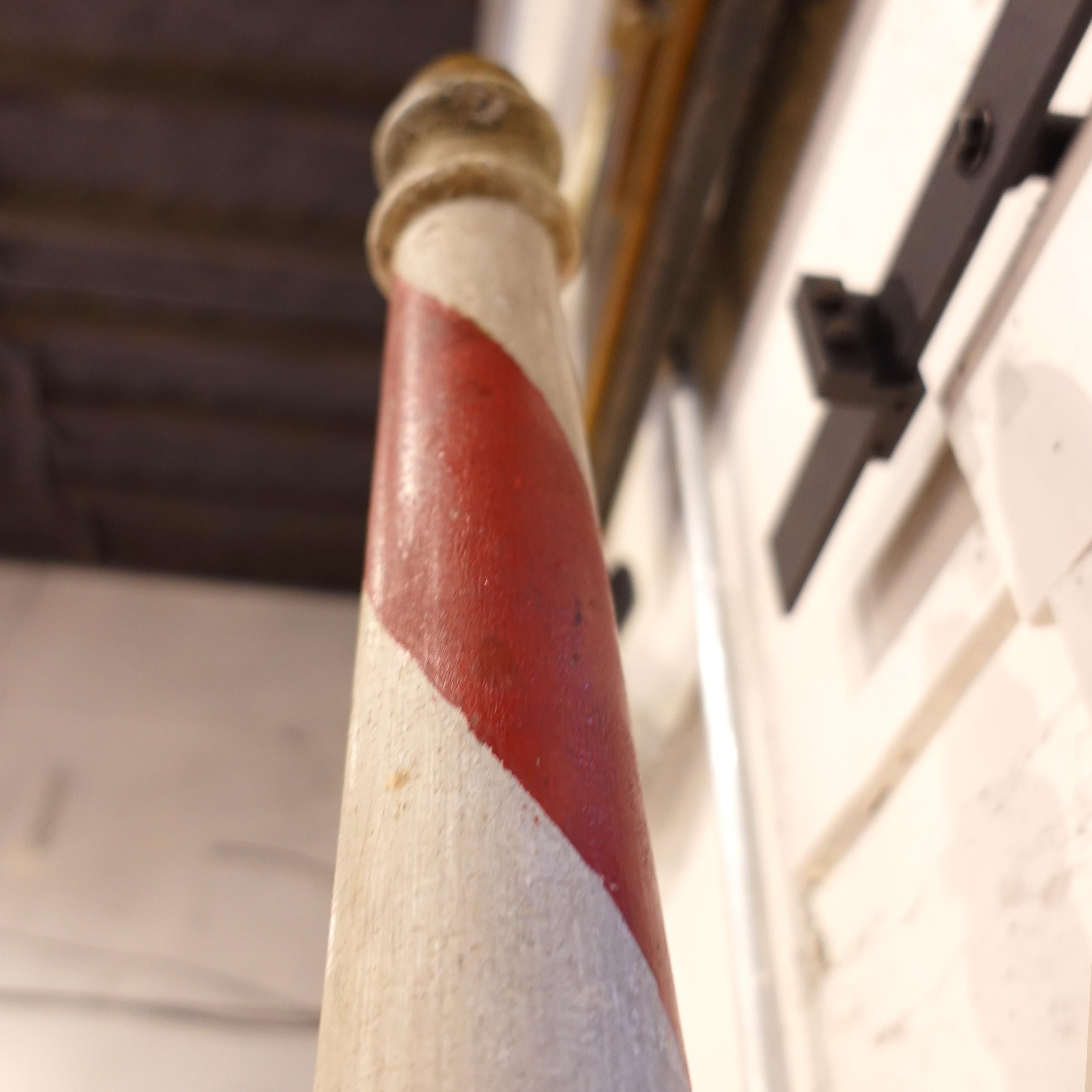 Hand-Carved Americana Folk Art Painted Pennsylvania Barber’s Pole For Sale