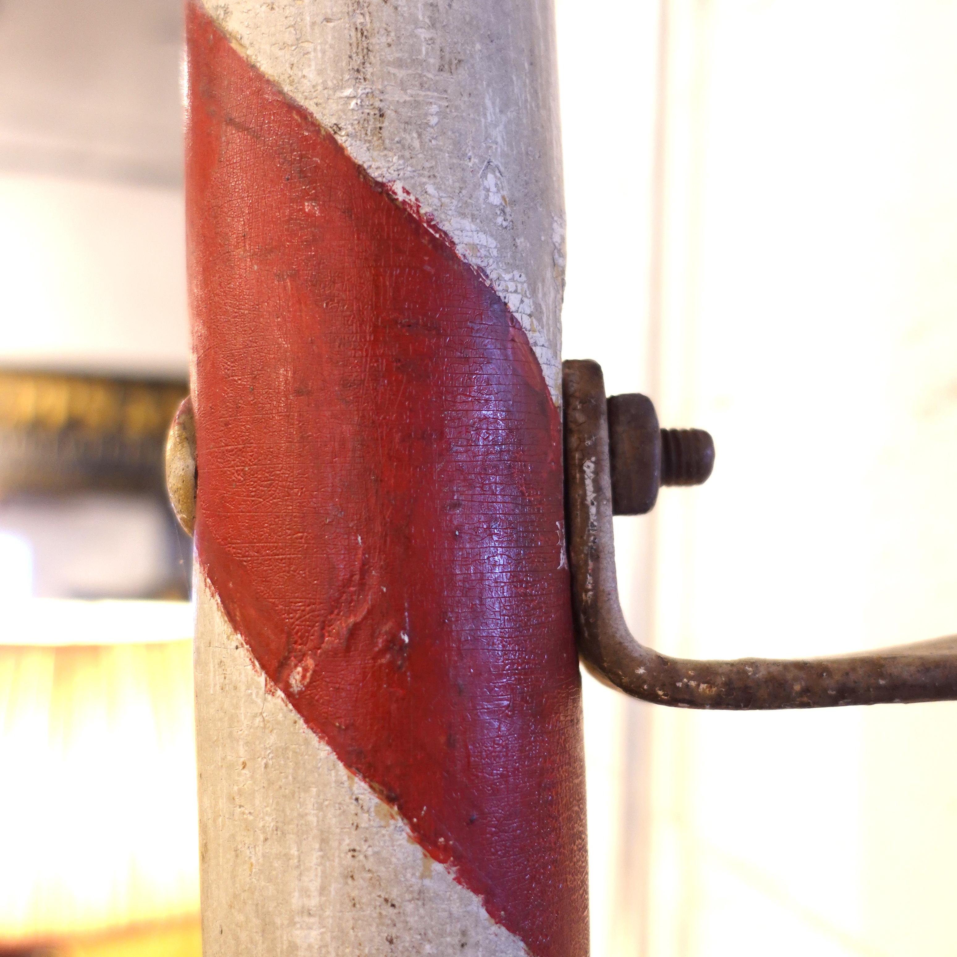 19th Century Americana Folk Art Painted Pennsylvania Barber’s Pole For Sale