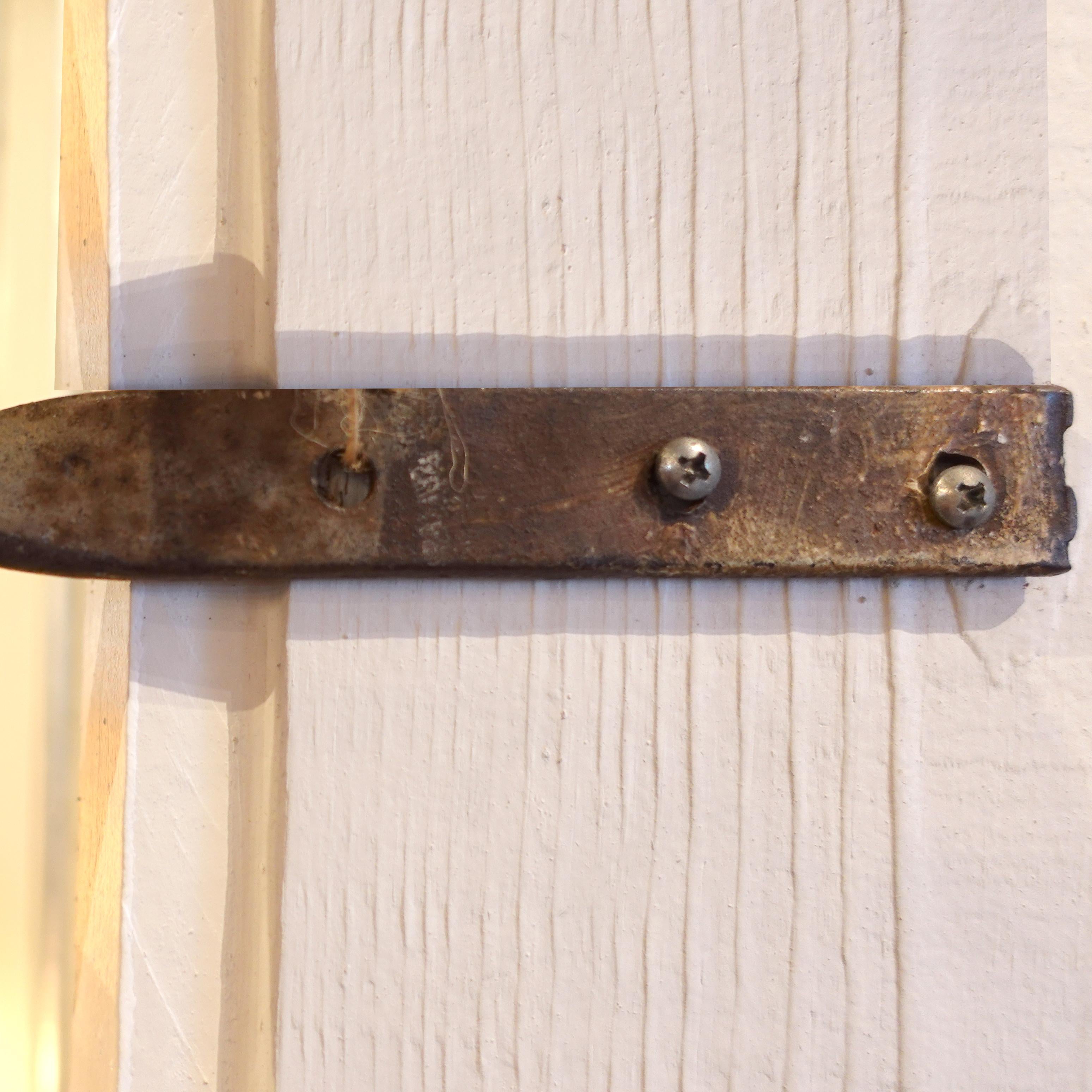 Iron Americana Folk Art Painted Pennsylvania Barber’s Pole For Sale