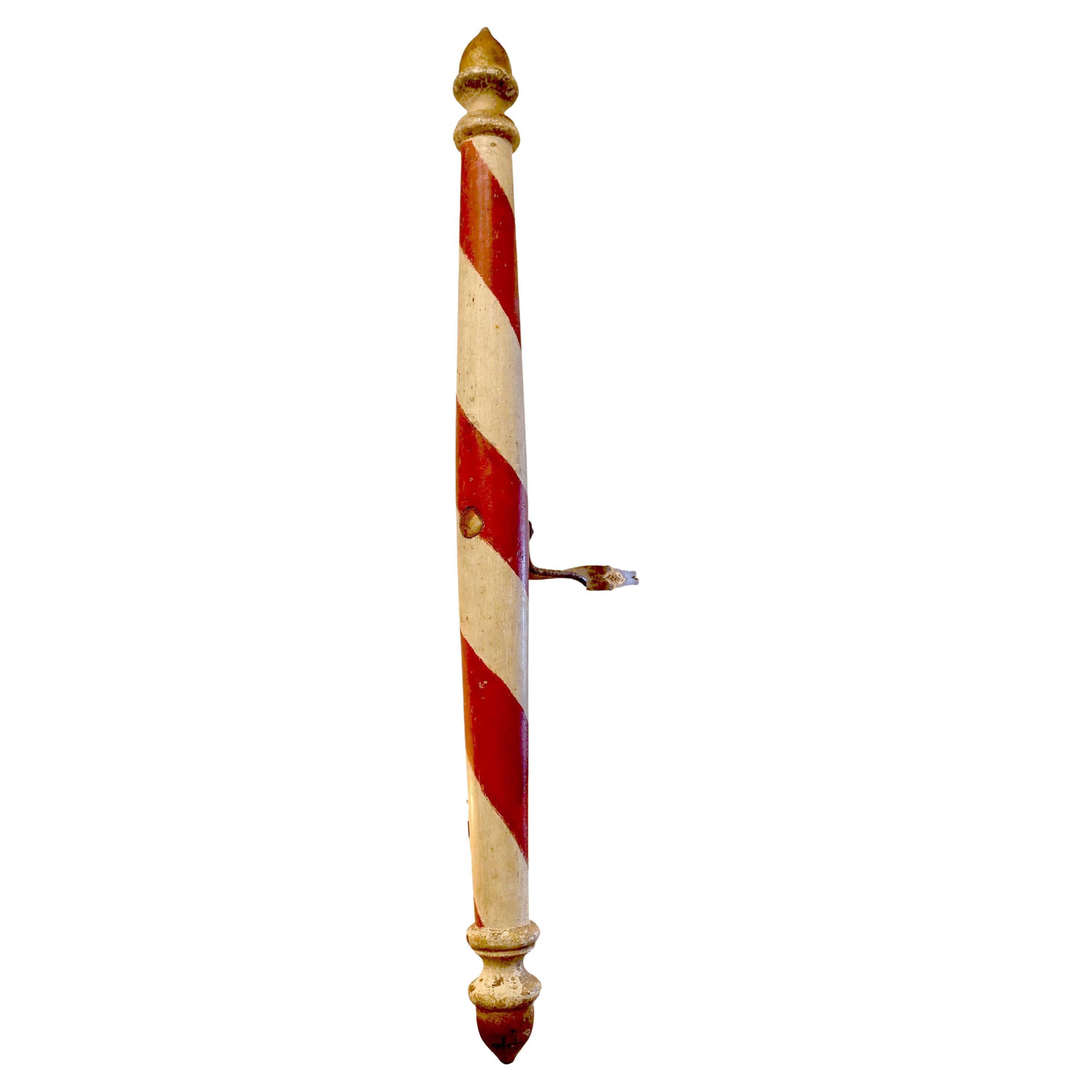 Americana Folk Art Painted Pennsylvania Barber’s Pole For Sale
