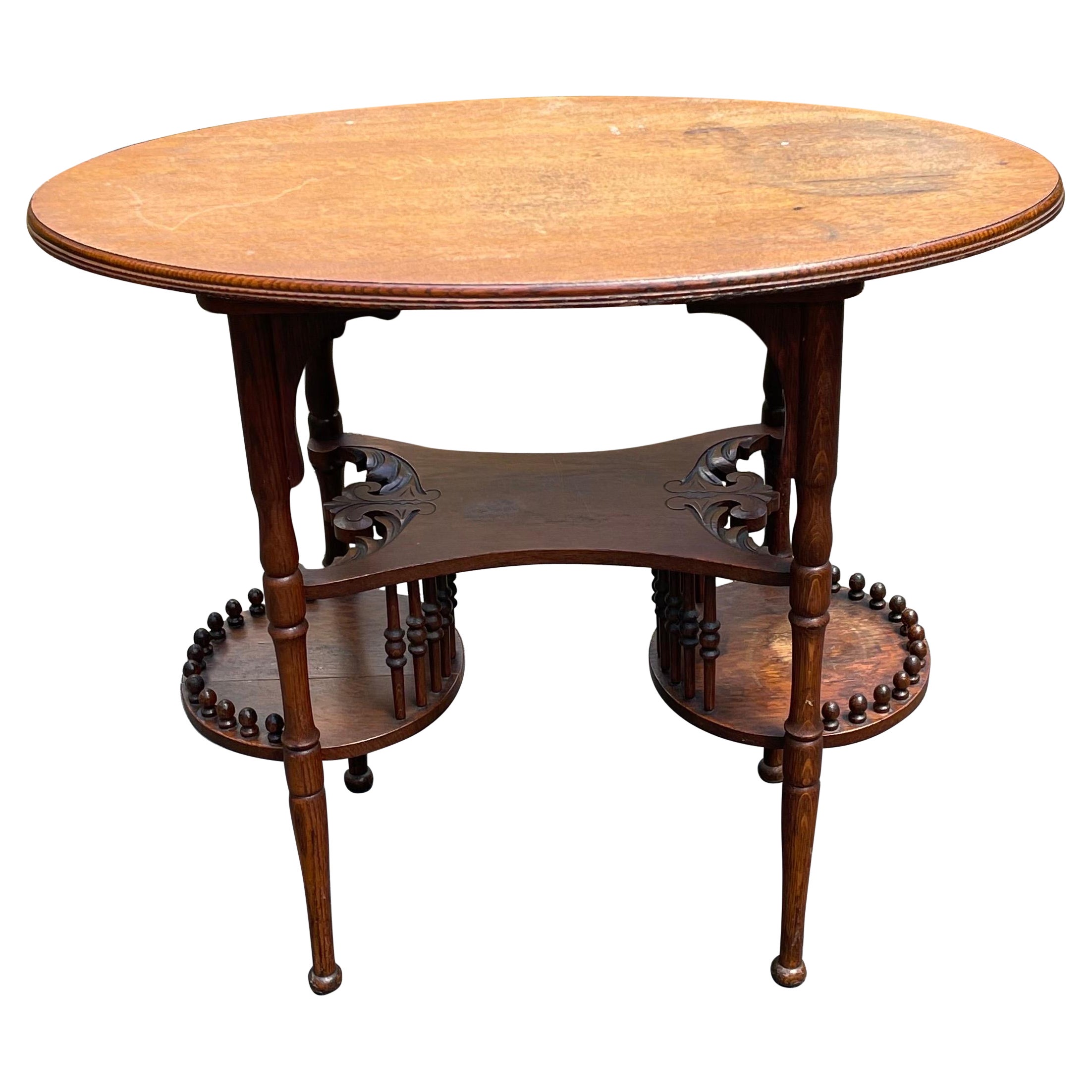 Americana Oval Side Table with Two Planter Shelves