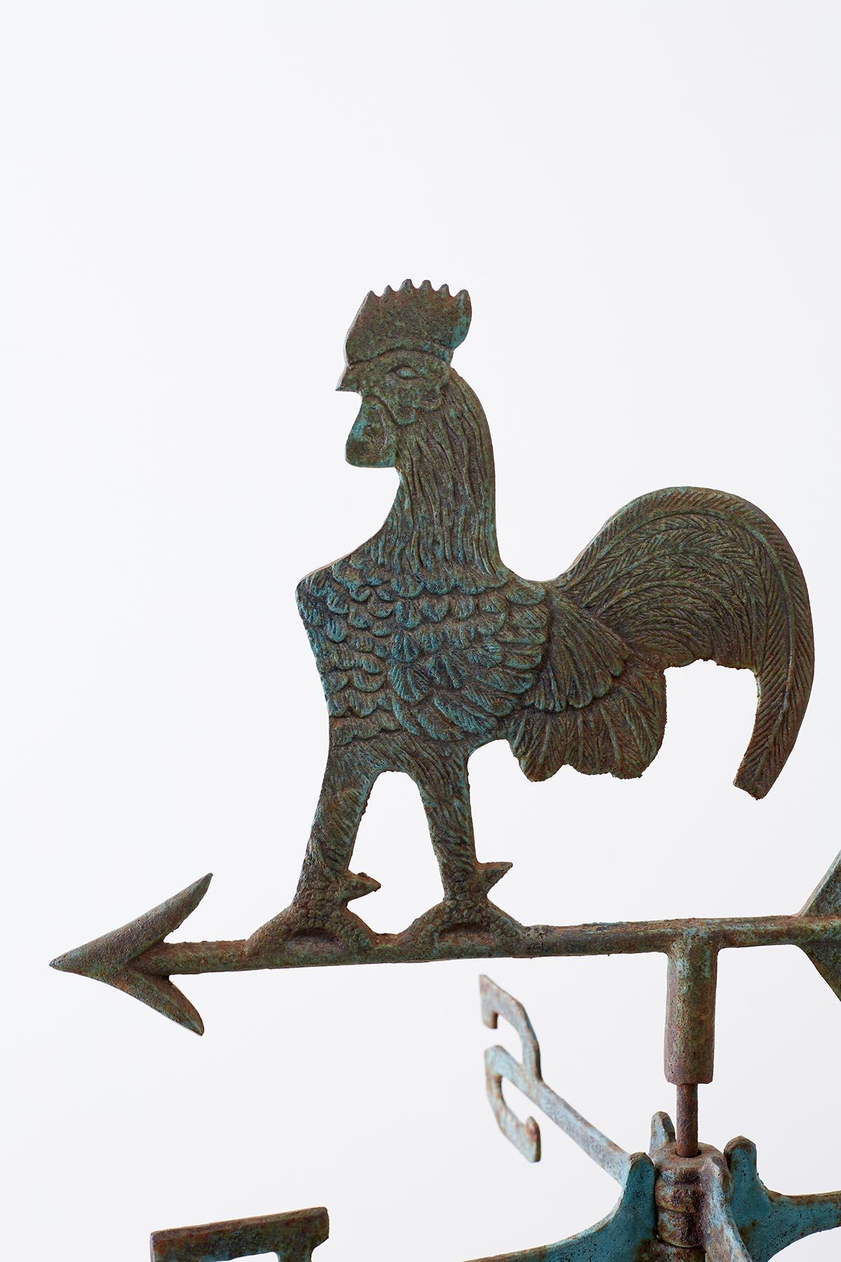 Americana Rooster or Cockerel Directional Weathervane on Stand 5