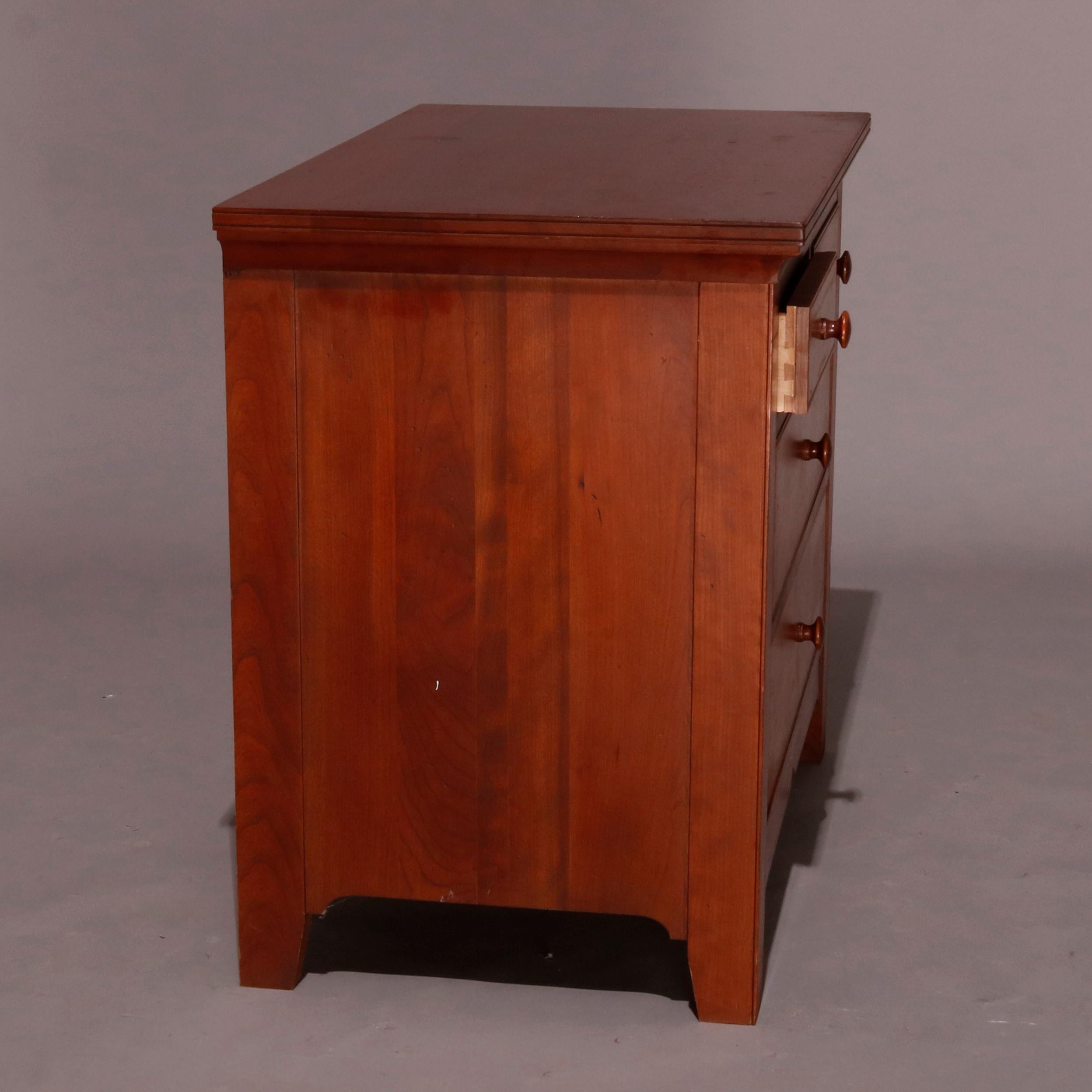 Americana Shaker Style Cherry and Tiger Maple Diminutive 4-Drawer Chest In Good Condition In Big Flats, NY