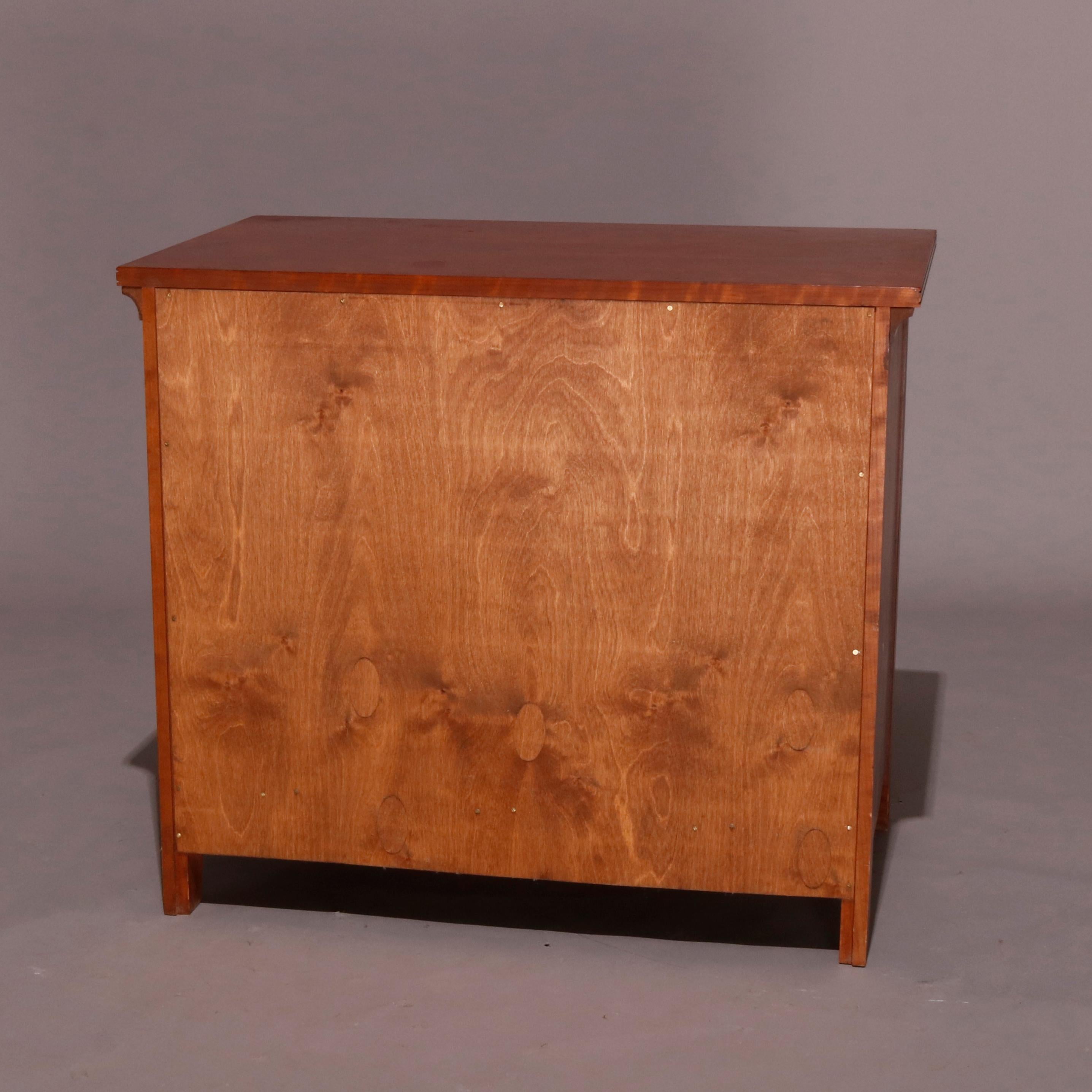 20th Century Americana Shaker Style Cherry and Tiger Maple Diminutive 4-Drawer Chest