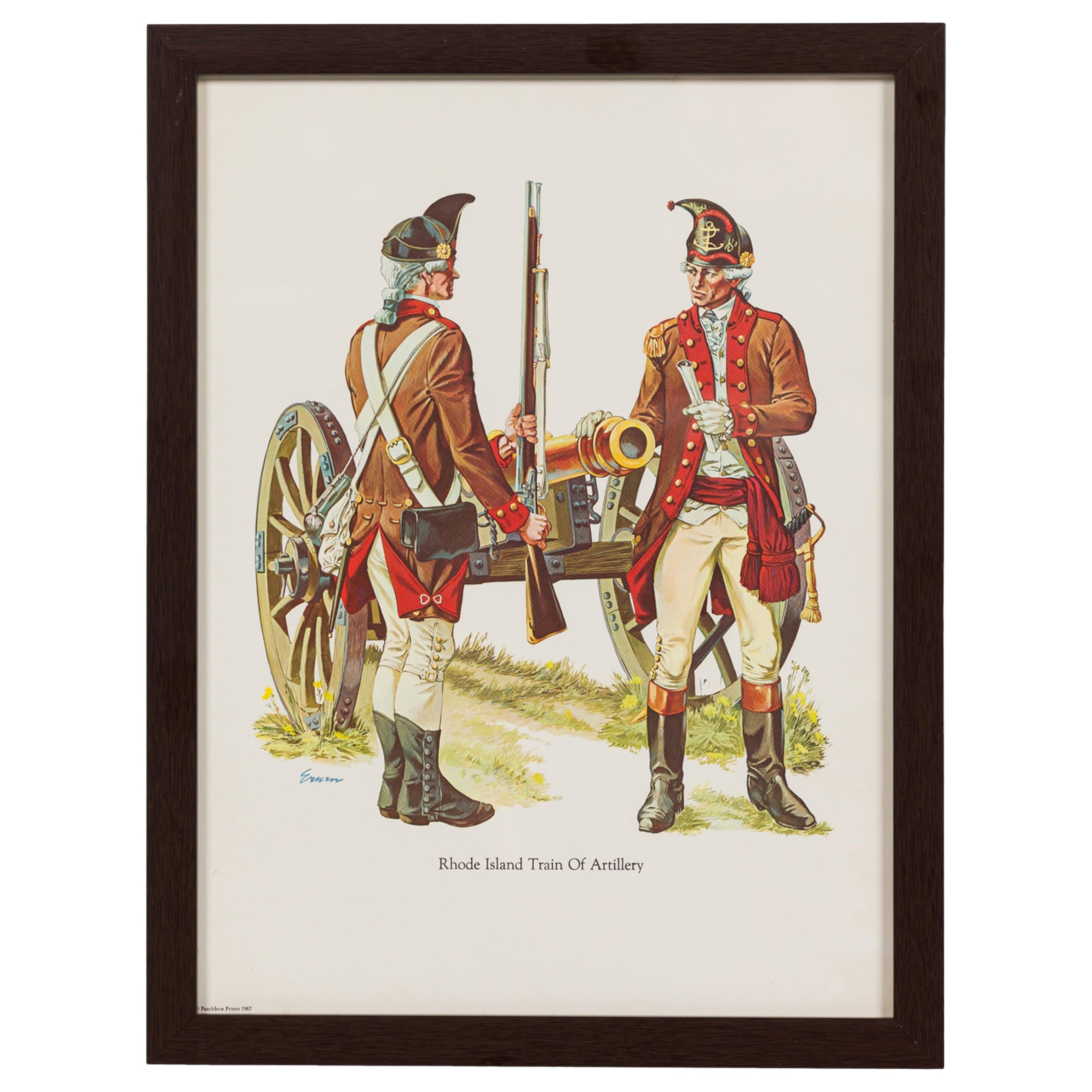 Americanl Framed Print of Two Soldiers Near A Cannon For Sale