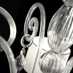 Chandelier 6 arms Crystal Rigadin Murano Glass handmade pendants by Multiforme