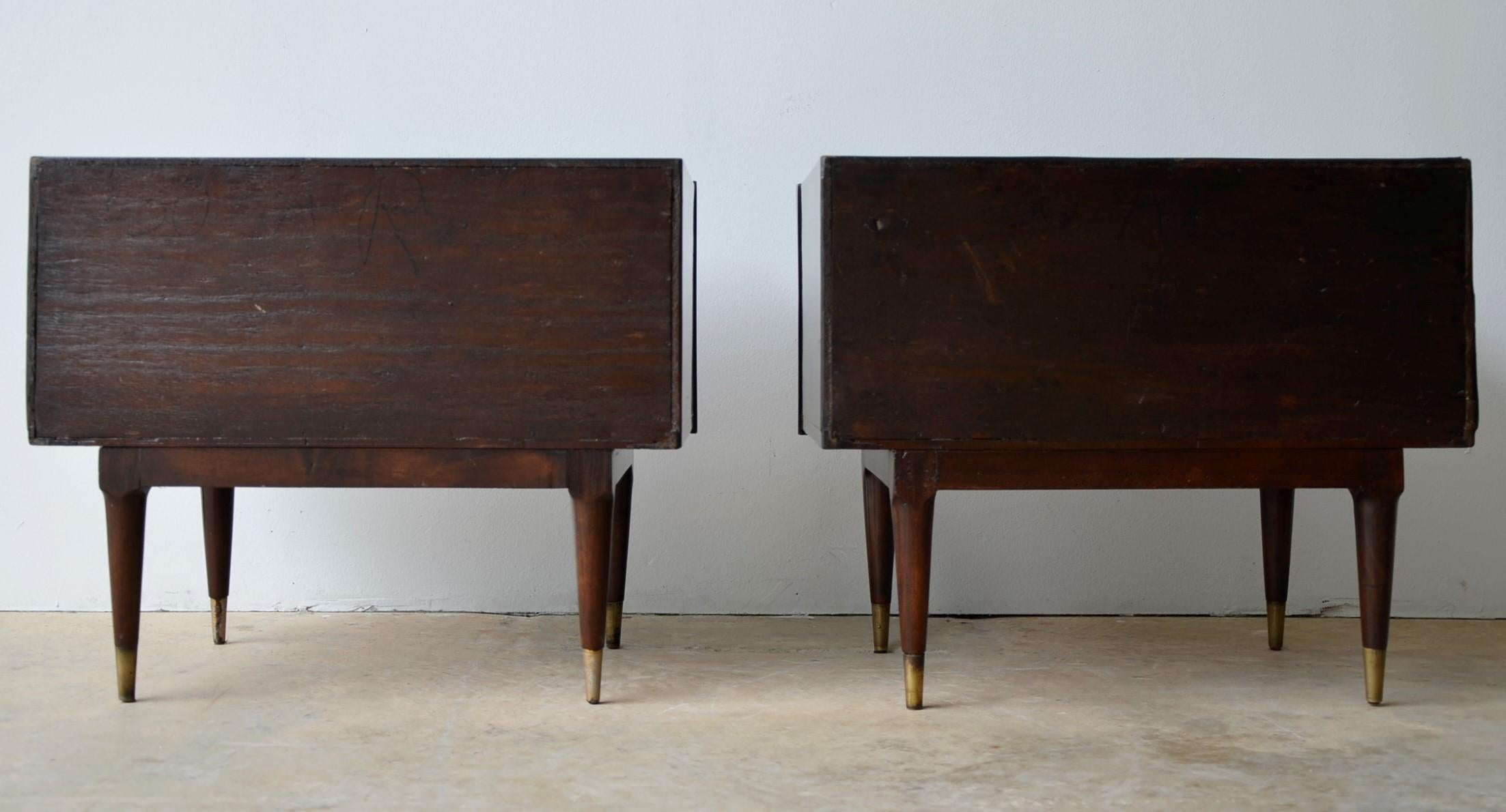 Argentine Americano Escandinavo Jean-Michel Frank Attrib Polished Lignum Vitae Side Tables For Sale