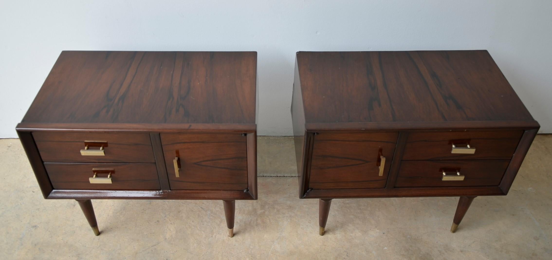 Americano Escandinavo Jean-Michel Frank Attrib Polished Lignum Vitae Side Tables For Sale 2