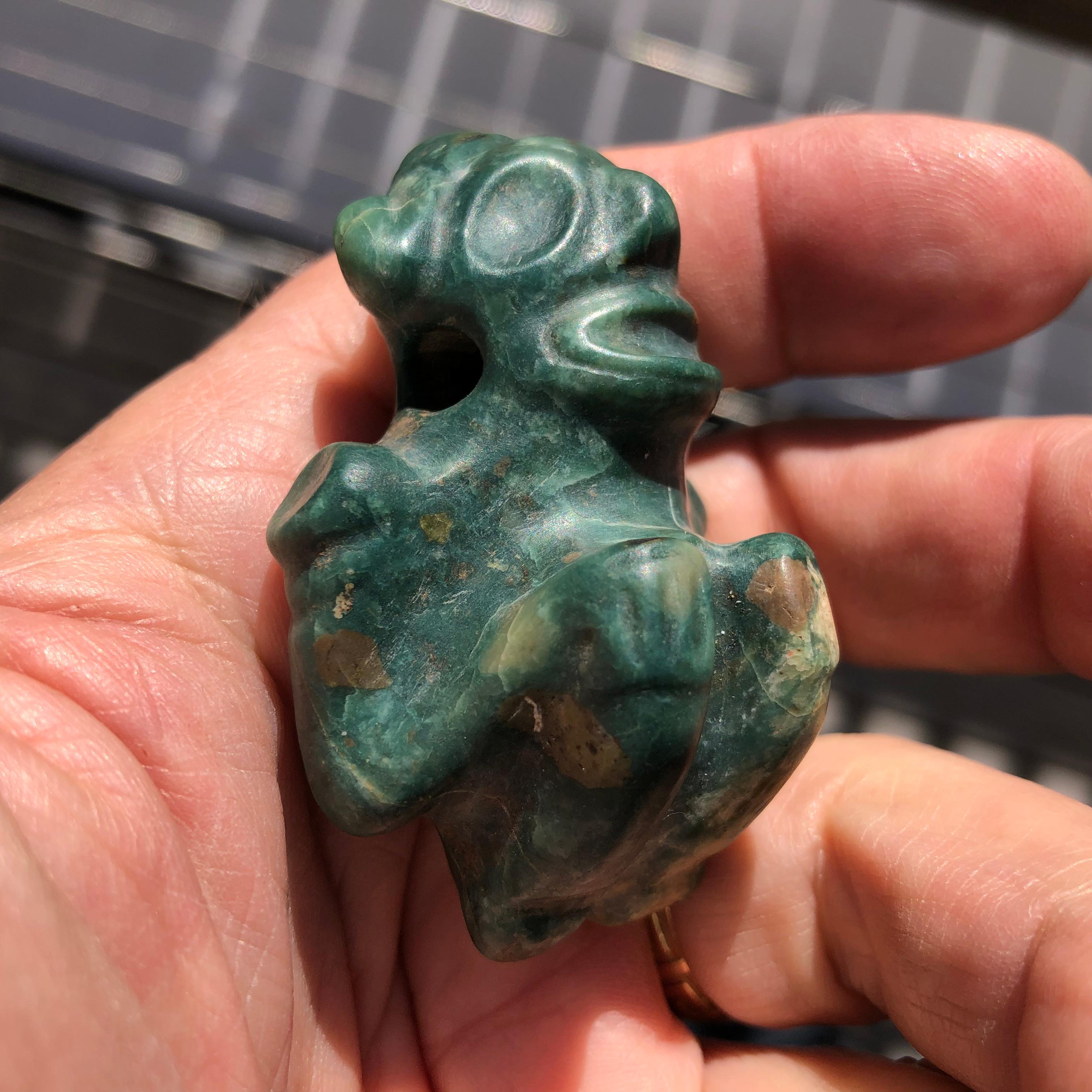 Hand-Carved Americas Antique Treasure Jade: Hallucinogenic 