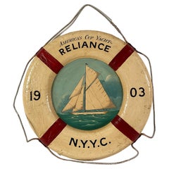 Americas Cup Life Ring Showing Yacht Reliance