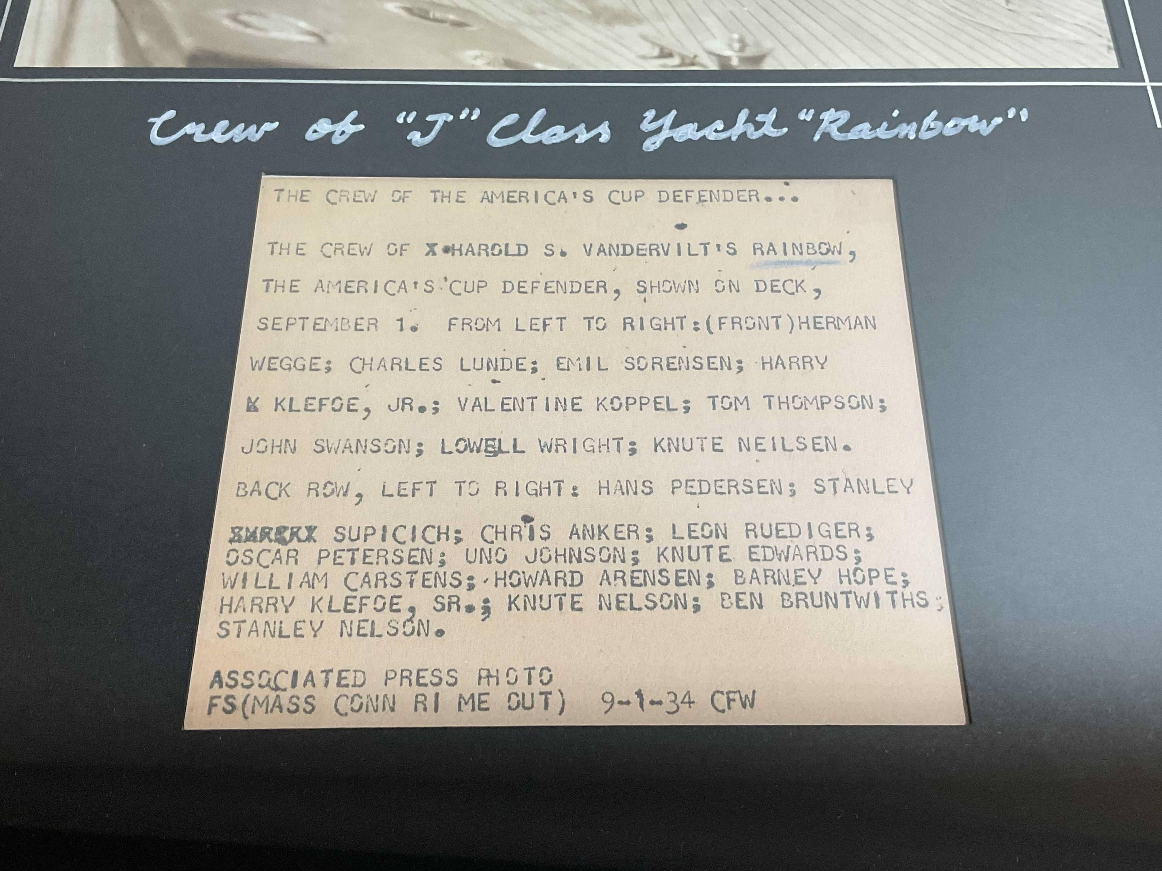Photos de la Coupe des Amériques de 1934 arc-en-ciel en vente 1