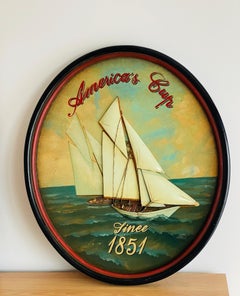 America’s Cup Sailing Basrelief Painting