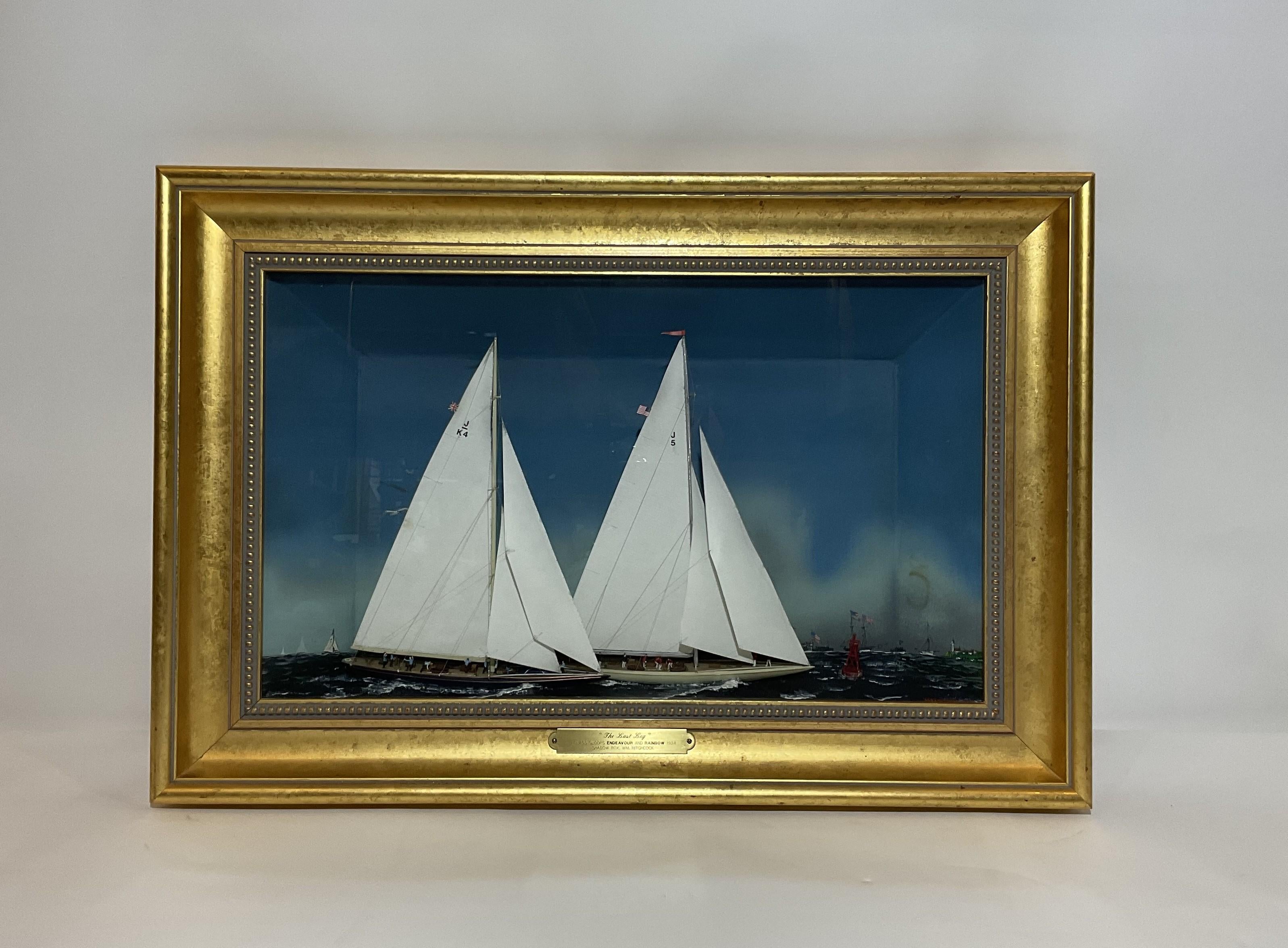 North American Americas Cup Yacht Wall Mount Diorama For Sale