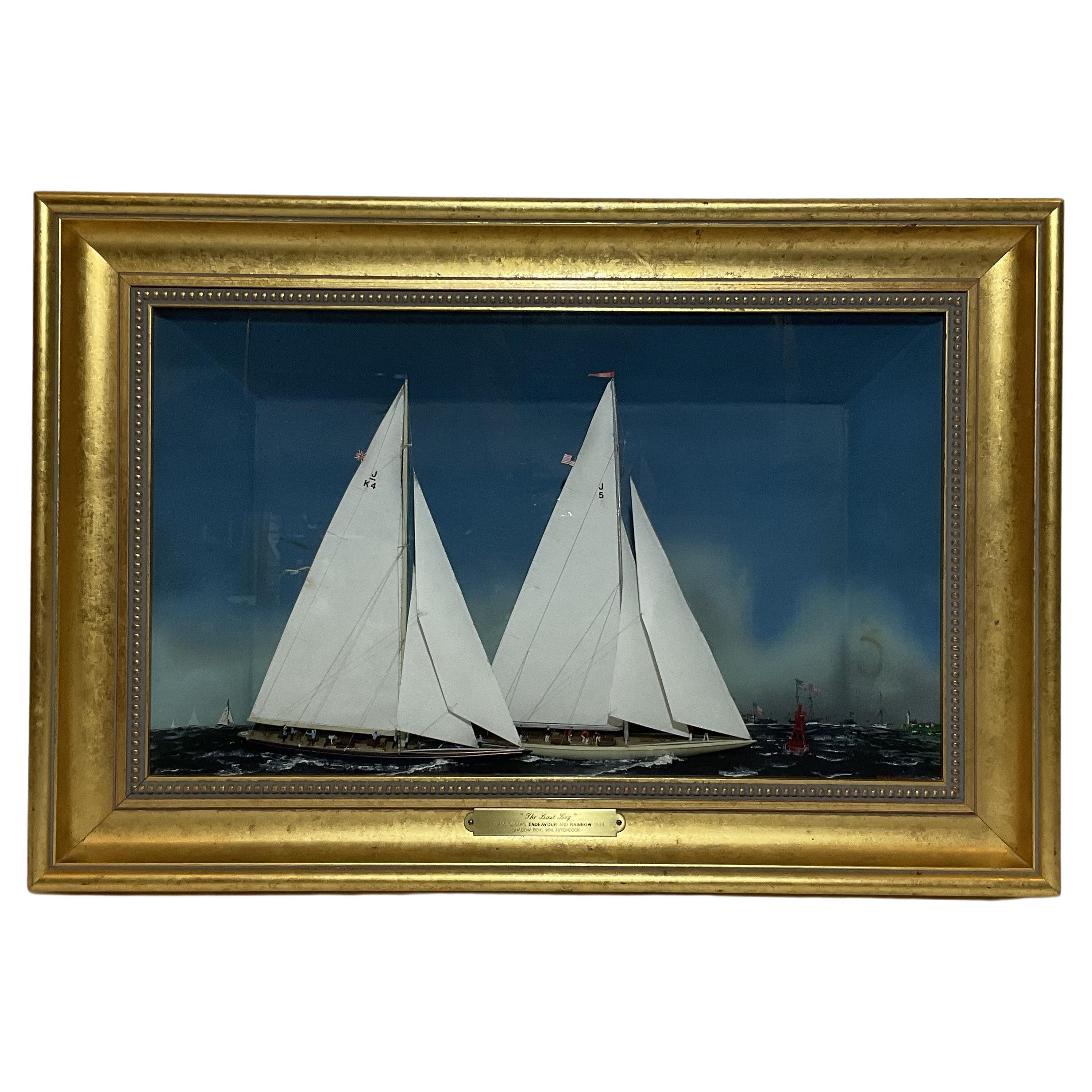 Americas Cup Yacht Wall Mount Diorama For Sale