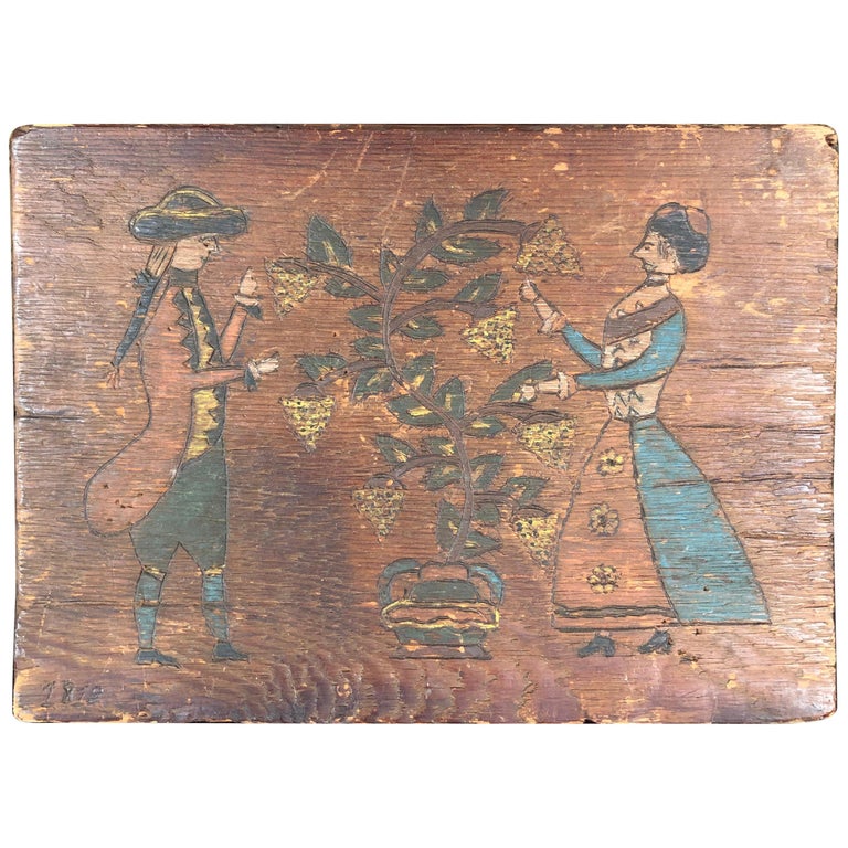 Pyrography Colonial Americas Earliest Known Pyrography Pennsylvania Portrait, 1819 For Sale ...