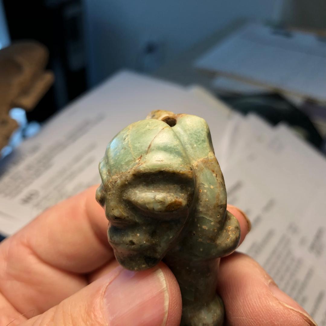 Pre-Columbian America’s Treasure Jade Find Hallucinogenic Pendant God, 500 Years Old #1