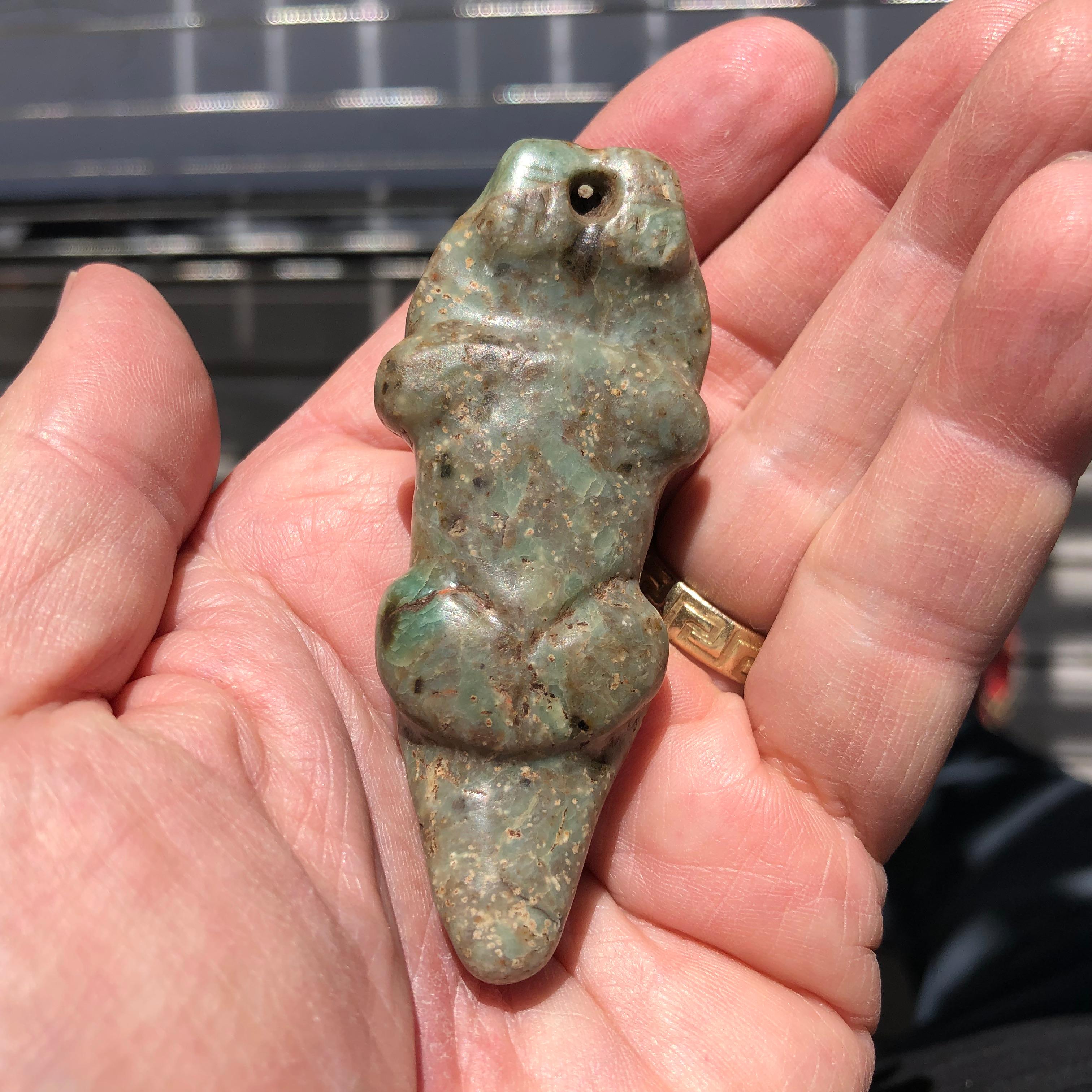 America’s Treasure Jade Find Hallucinogenic Pendant God, 500 Years Old #1 2