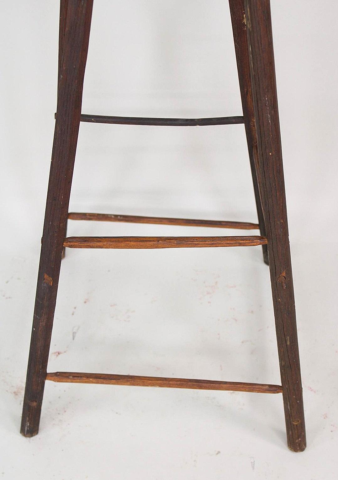 American Primitive Windsor Stool Circa 1830's For Sale 1